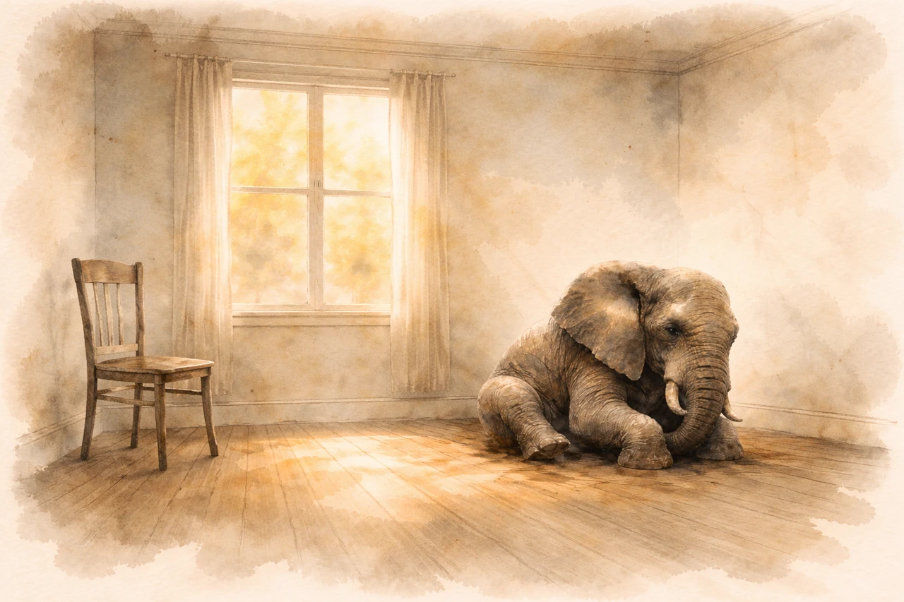 The same elephant, with room around it for the first time.